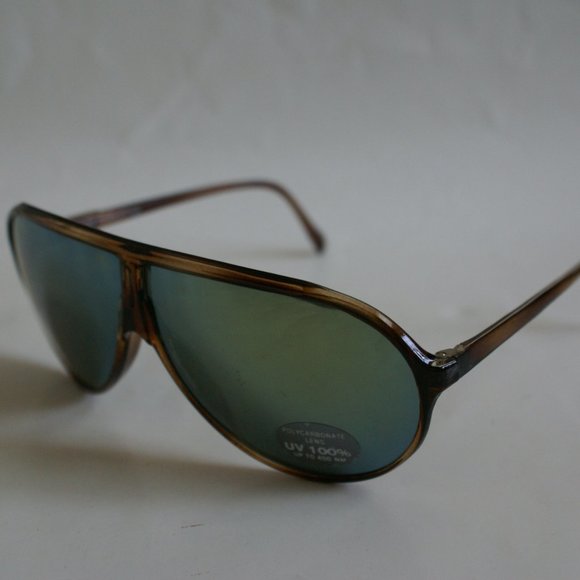 NWT True Vintage Sports Aviator tortoise frame w/ iridium gold mirror sunglasses - Picture 3 of 8